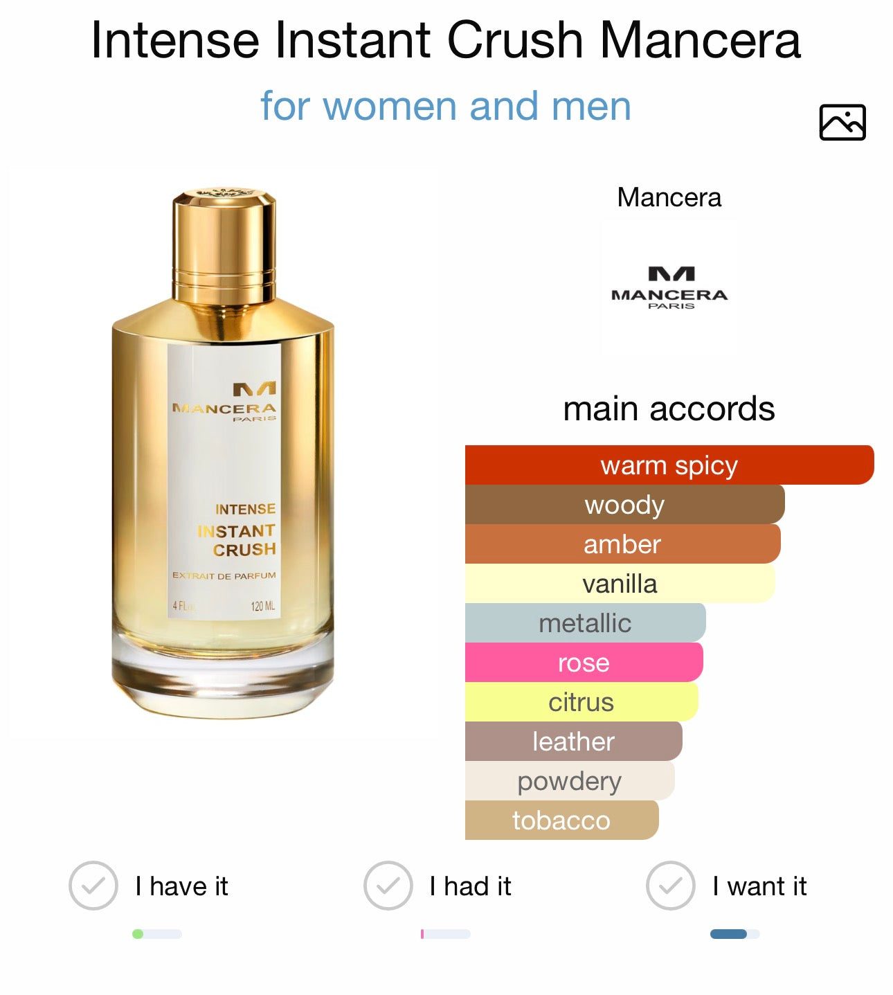 INTENSE INSTANT CRUSH - MANCERA